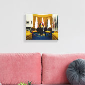 Duivel Donald Trump Stealing Documenten Canvas Pri Afdruk (Insitu (Woonkamer))