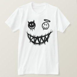 Duivel en Engel Smiley Face Gruwelijke Monster Tan T-shirt