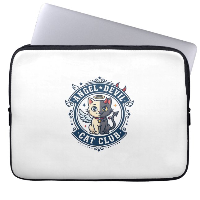 Duivel Engel Kat Kat Moeder Cadeau Idee - Engel Du Laptop Sleeve (Voorkant)