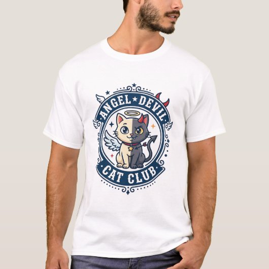 Duivel Engel Kat Kat Moeder Cadeau Idee - Engel Du T-shirt (Voorkant)