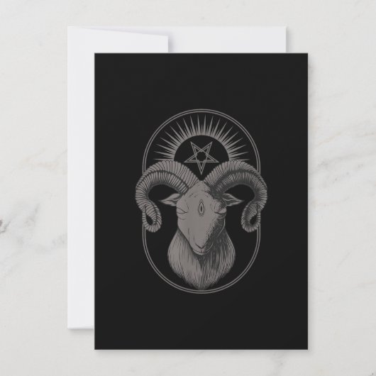 Duivel Geit Pentagram Baphomet Satan Occult Satani Kaart (Voorkant)