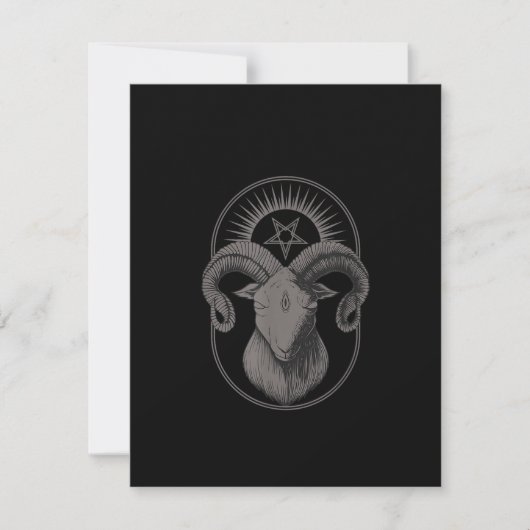 Duivel Geit Pentagram Baphomet Satan Occult Satani Kaart (Voorkant)