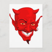 Duivel gezicht briefkaart (Voorkant)