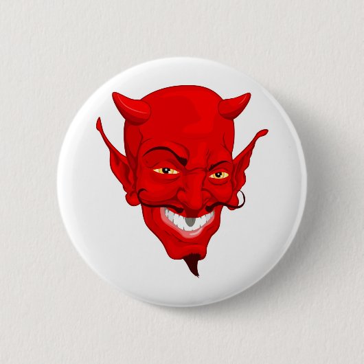 Duivel gezicht ronde button 5,7 cm (Voorkant)