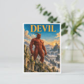 Duivel, gotisch fantasymonster briefkaart (Staand voorkant)
