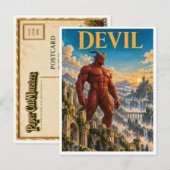 Duivel, gotisch fantasymonster briefkaart (Voorkant / Achterkant)