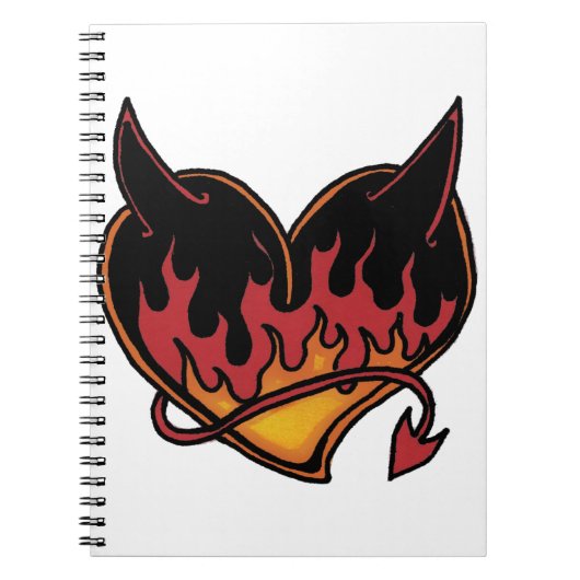 Duivel Hart Spiraal Notebook Notitieboek (Voorkant)