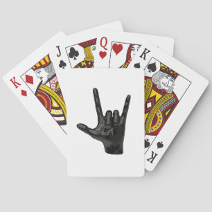 duivel hoorns hand speelkaarten