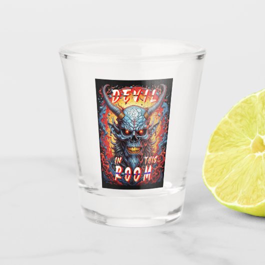 Duivel in deze kamer shot glas (Voorkant)