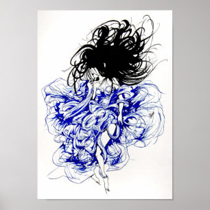 Duivel in een Blauwe Dress Poster