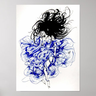 Duivel in een Blauwe Dress Poster