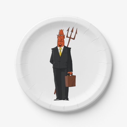 Duivel in een pak papieren bordje (Voorkant)
