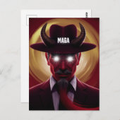 Duivel in een rood Pet Briefkaart (Voorkant / Achterkant)