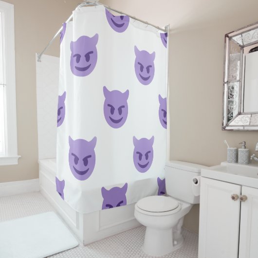 duivel in het moji-douchegordijn douchegordijn (In situ)