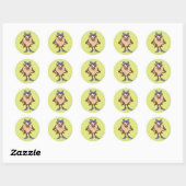 Duivel in Kleur Ronde Sticker (Vel)