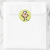Duivel in Kleur Ronde Sticker (Tas)
