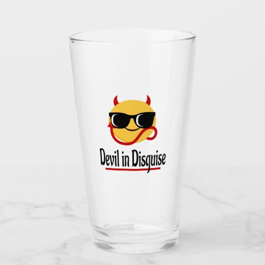 duivel in vermomming Emoji Heet Trendy Grappig Glas (Voorkant)