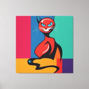 Duivel Kat Canvas Afdruk