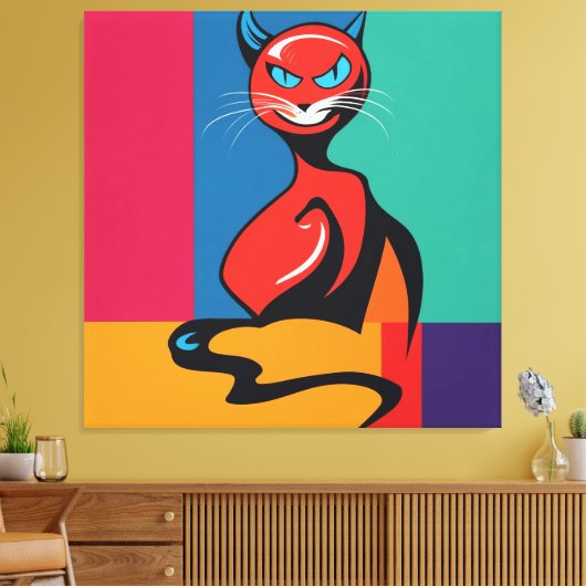 Duivel Kat Canvas Afdruk (Insitu (Woonkamer))