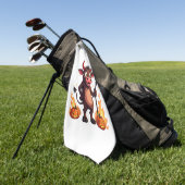 Duivel Koe Mischief Golfhanddoek (Groen)