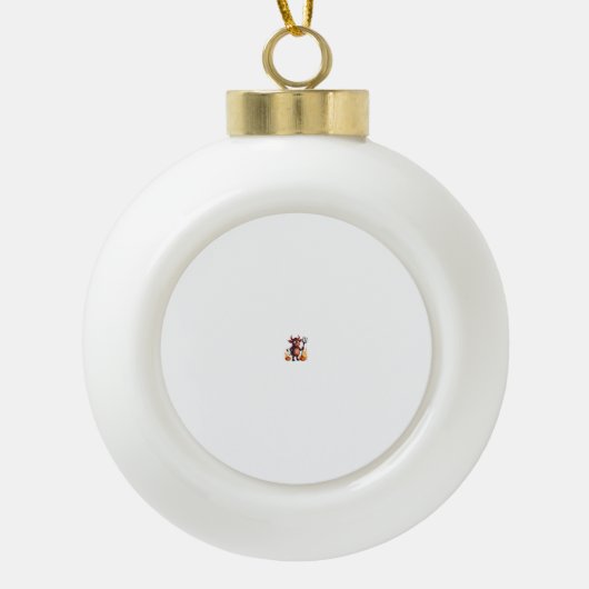 Duivel Koe Mischief Keramische Bal Ornament (Voorkant)