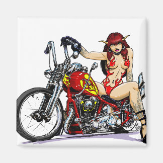 Duivel Meisje Biker Magneet