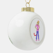 duivel meisje keramische bal ornament (Links)