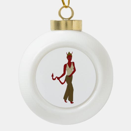 duivel meisje keramische bal ornament (Voorkant)