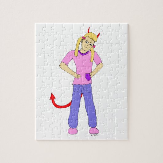 duivel meisje legpuzzel (Verticaal)