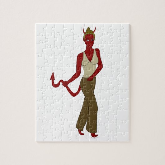 duivel meisje legpuzzel (Verticaal)