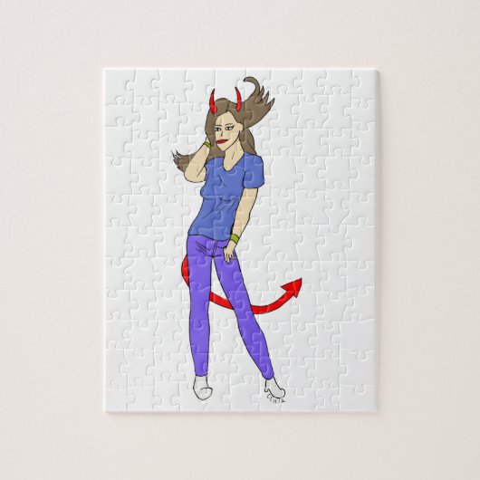 duivel meisje legpuzzel (Verticaal)