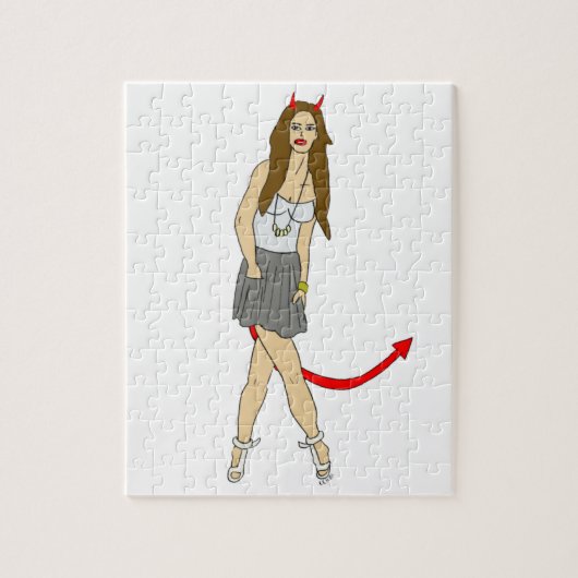 duivel meisje legpuzzel (Verticaal)