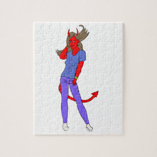 duivel meisje legpuzzel