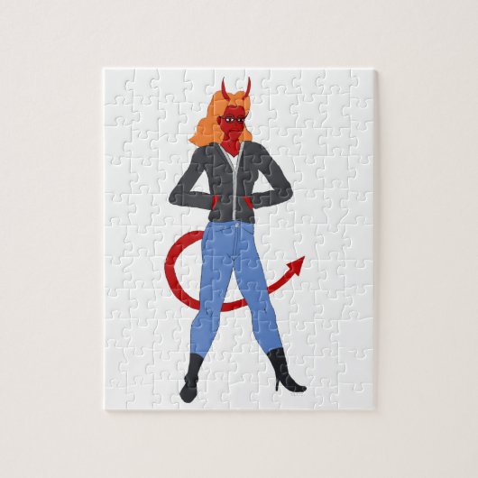 duivel meisje legpuzzel (Verticaal)