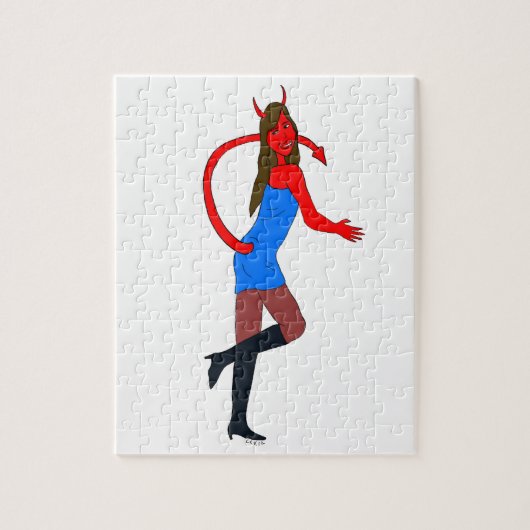 duivel meisje legpuzzel (Verticaal)