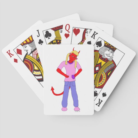 duivel meisje    pokerkaarten (Achterkant)