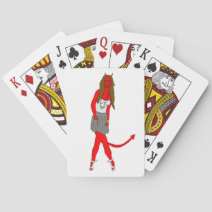 duivel meisje pokerkaarten