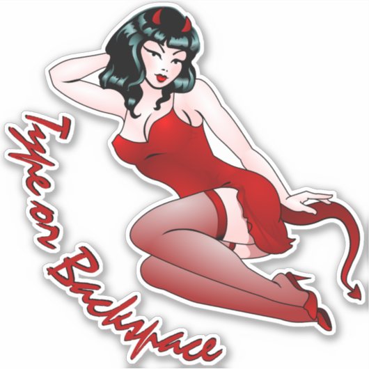 Duivel Meisje Sticker Persoonlijke Pin-up Decals (Voorkant)