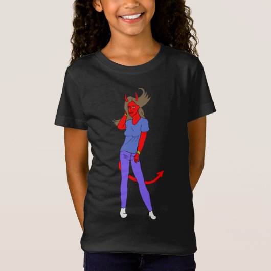 duivel meisje   t-shirt (Voorkant)
