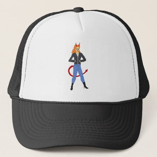 duivel meisje trucker pet (Voorkant)