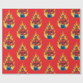 Duivel met drietand cadeaupapier (Vlak)