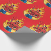 Duivel met drietand cadeaupapier (Hoek)