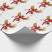 Duivel met drietand cadeaupapier (Hoek)