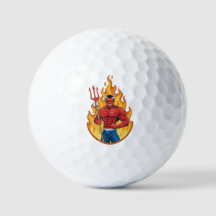 Duivel met drietand golfballen