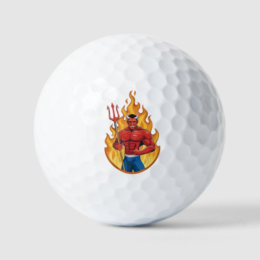 Duivel met drietand golfballen (Voorkant)