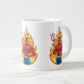 Duivel met drietand grote koffiekop (Voorkant rechts)