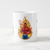 Duivel met drietand grote koffiekop (Voorkant)