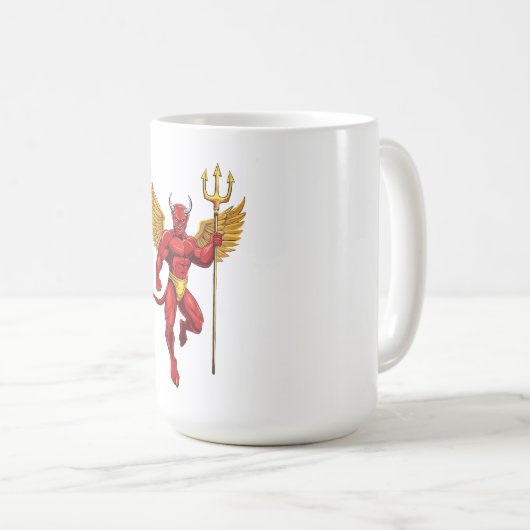 Duivel met drietand koffiemok (Voorkant rechts)