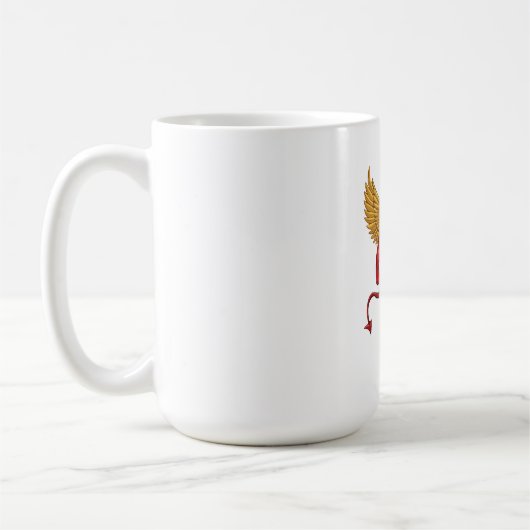 Duivel met drietand koffiemok (Links)