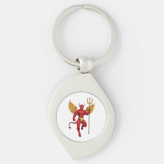 Duivel met drietand sleutelhanger (Voorkant)